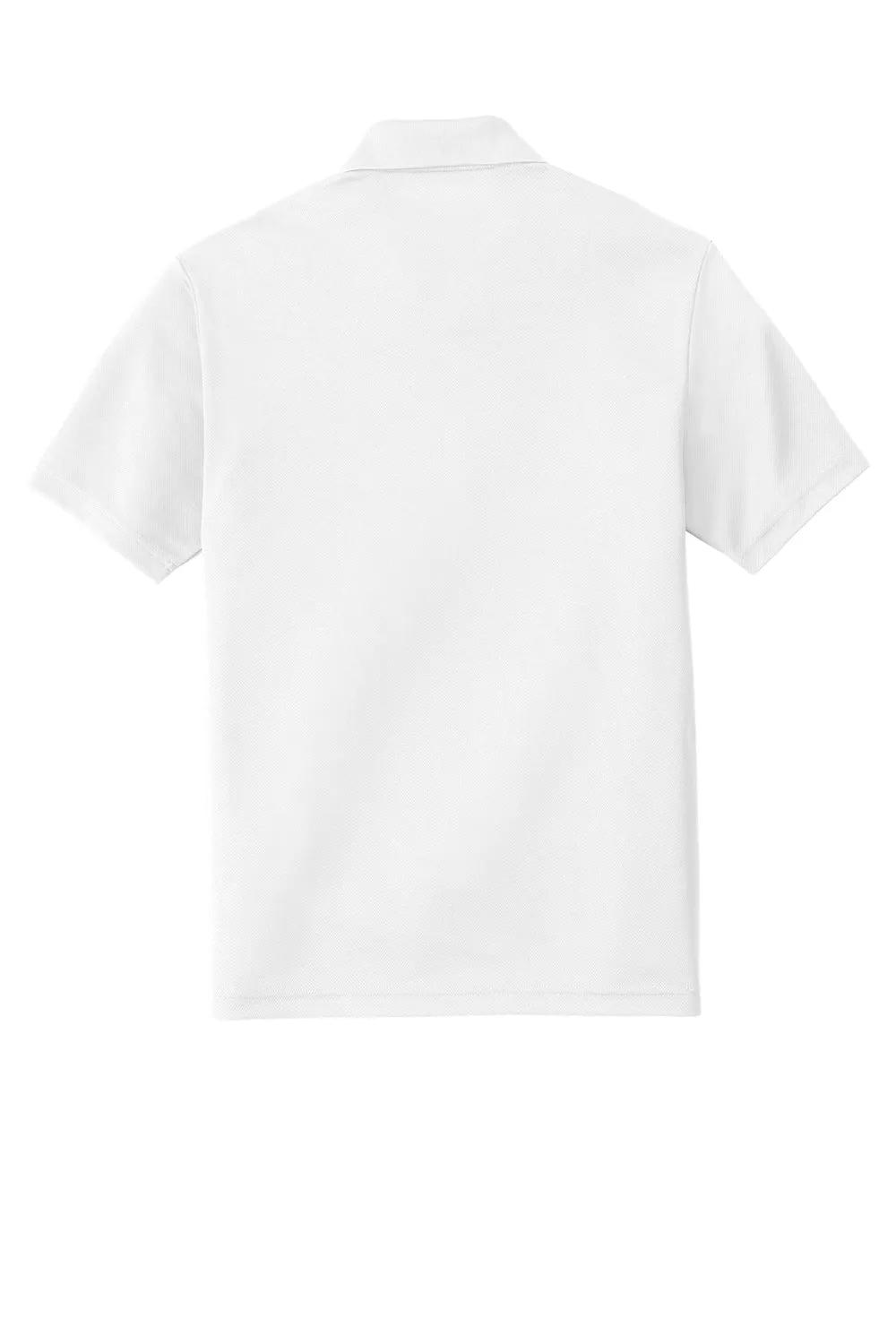 Sport-Tek Mens RacerMesh Moisture Wicking Short Sleeve Polo Shirt w/ Pocket - White
