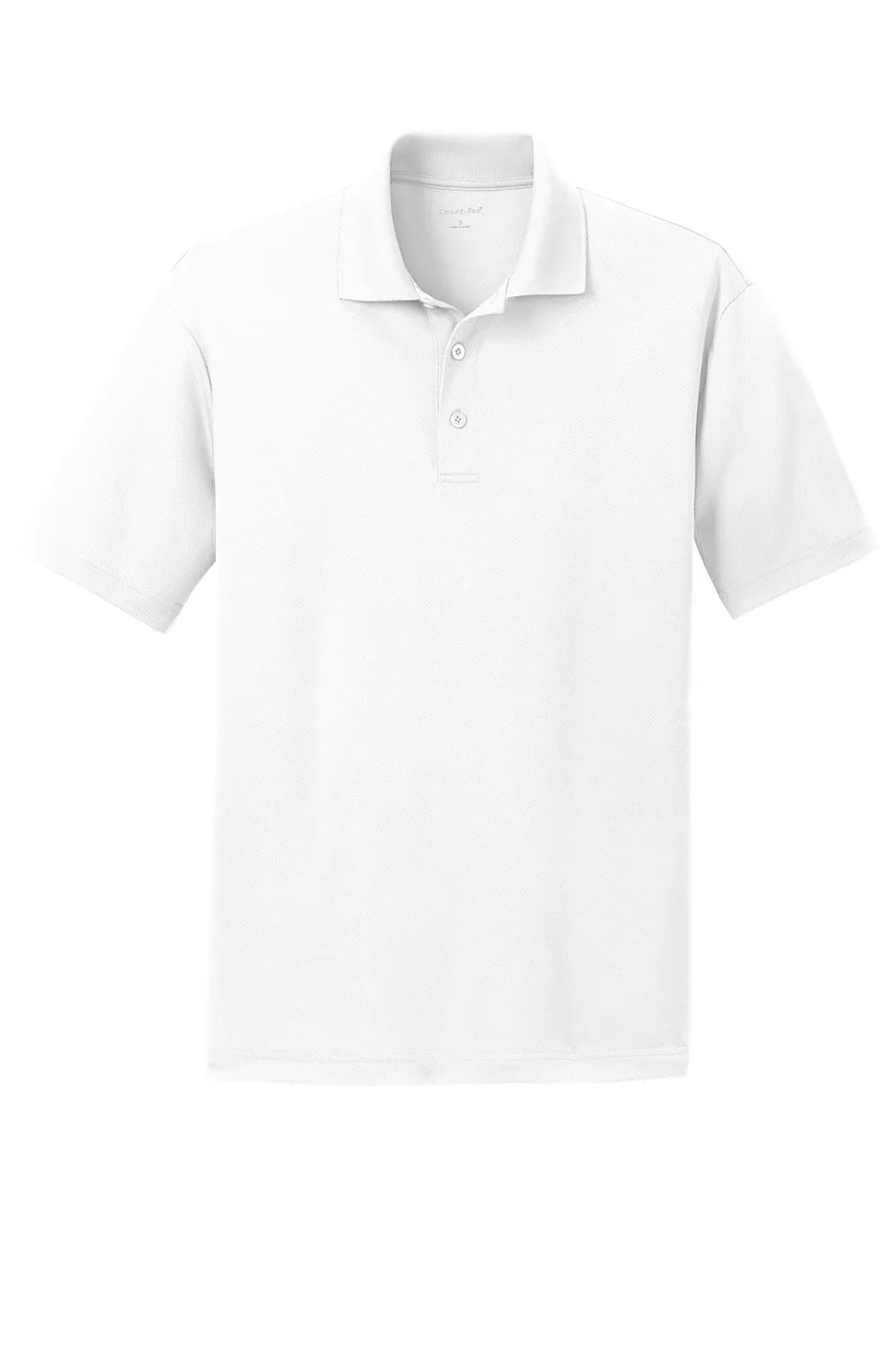 Sport-Tek Mens RacerMesh Moisture Wicking Short Sleeve Polo Shirt - White