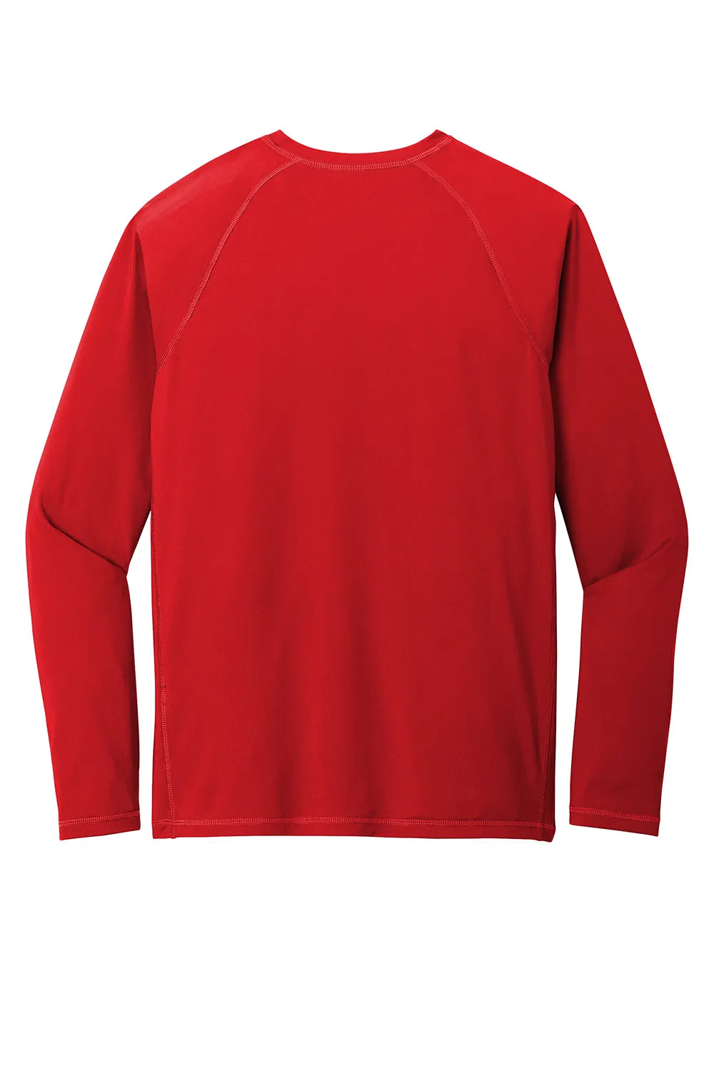 Sport-Tek Mens Rashguard Moisture Wicking Long Sleeve Crewneck T-Shirt - True Red - Closeout