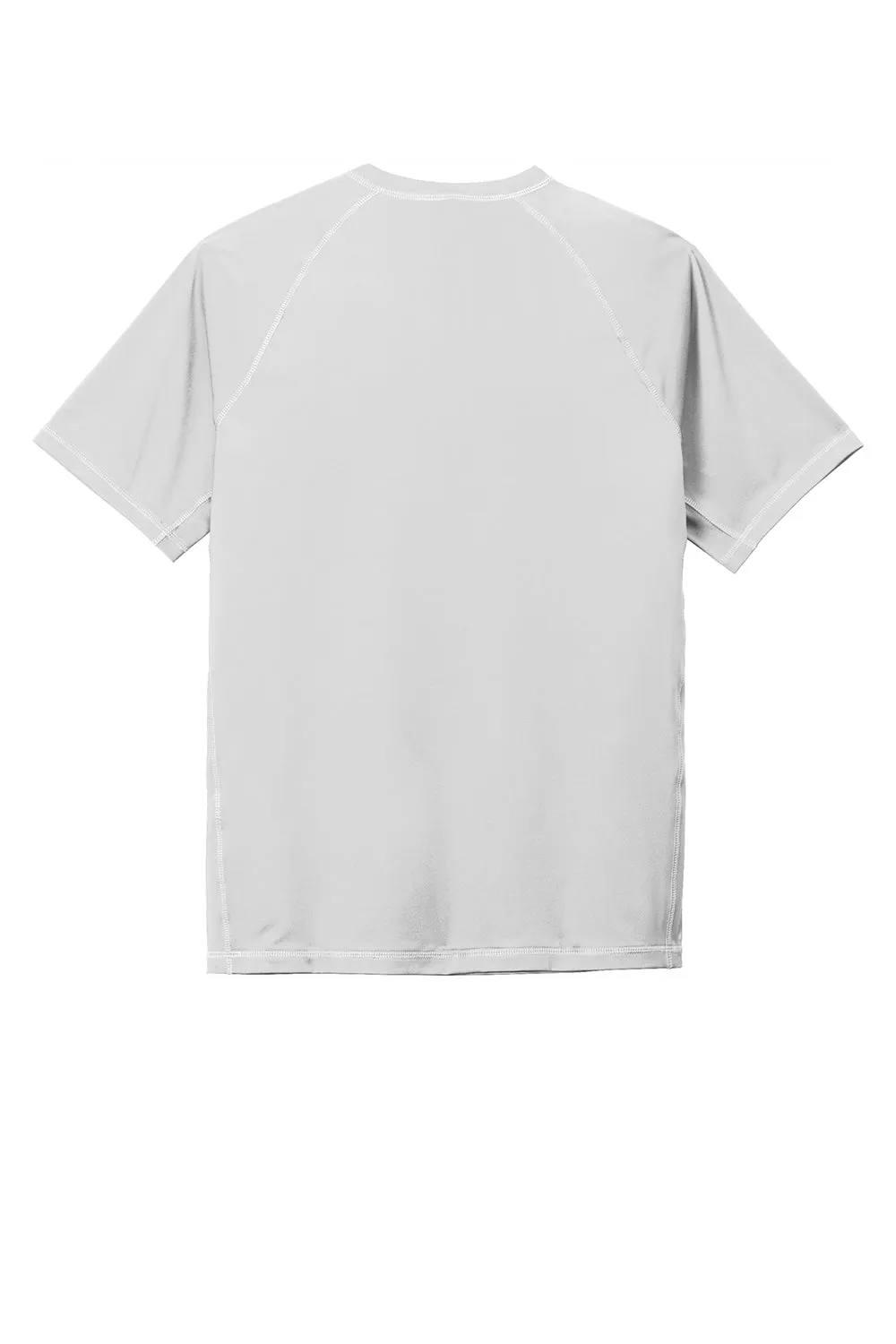 Sport-Tek Mens Rashguard Moisture Wicking Short Sleeve Crewneck T-Shirt - White