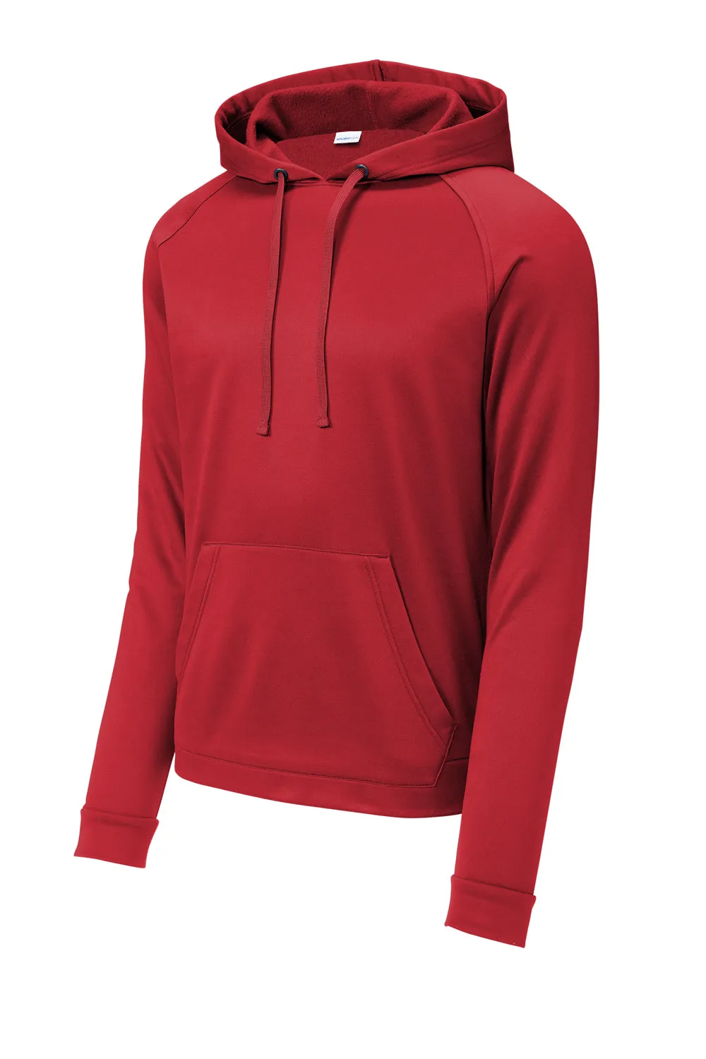 Sport-Tek Mens Re-Compete Fleece Anti Static Hooded Sweatshirt Hoodie w/ Pouch Pocket - True Red