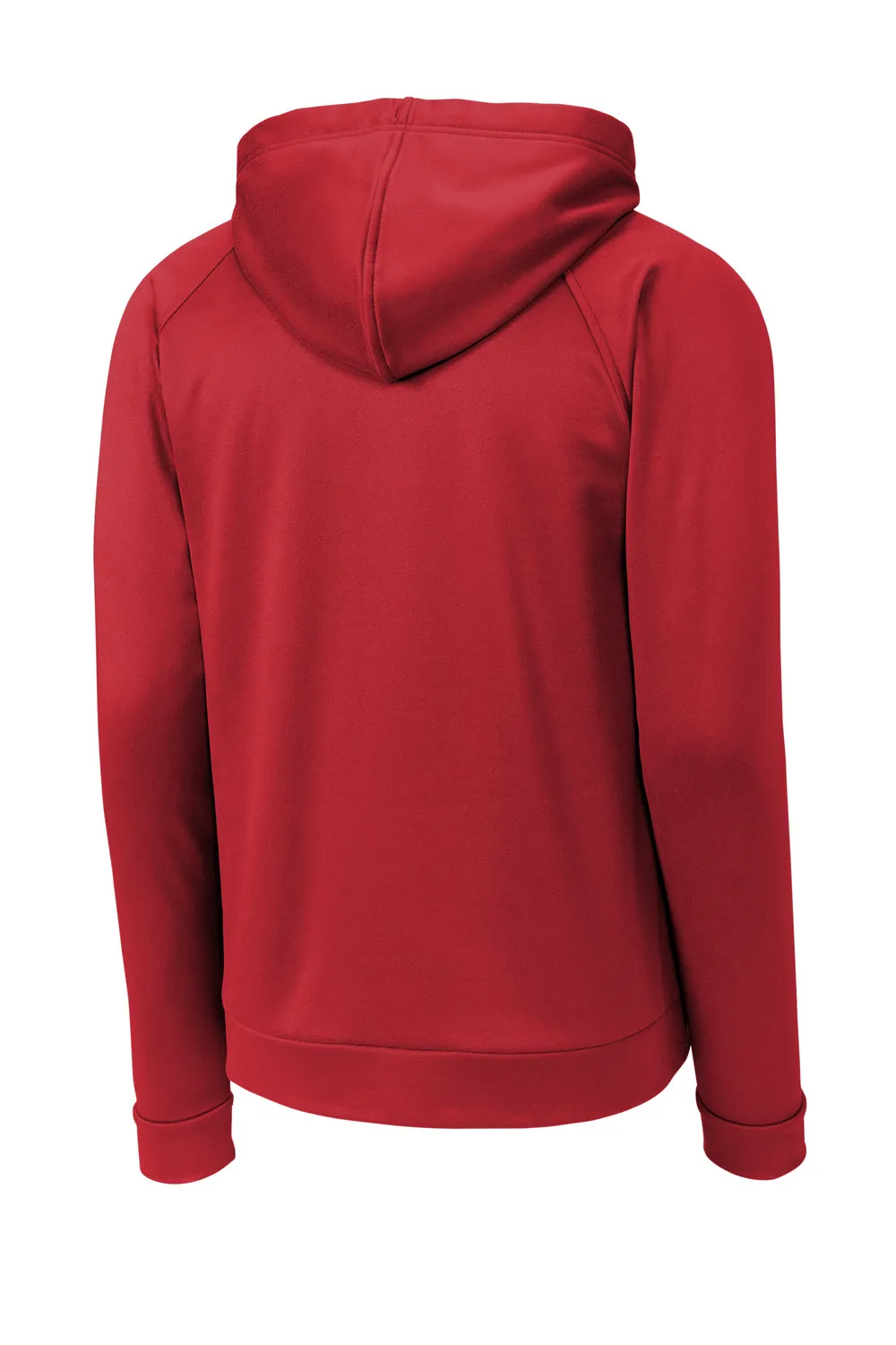 Sport-Tek Mens Re-Compete Fleece Anti Static Hooded Sweatshirt Hoodie w/ Pouch Pocket - True Red