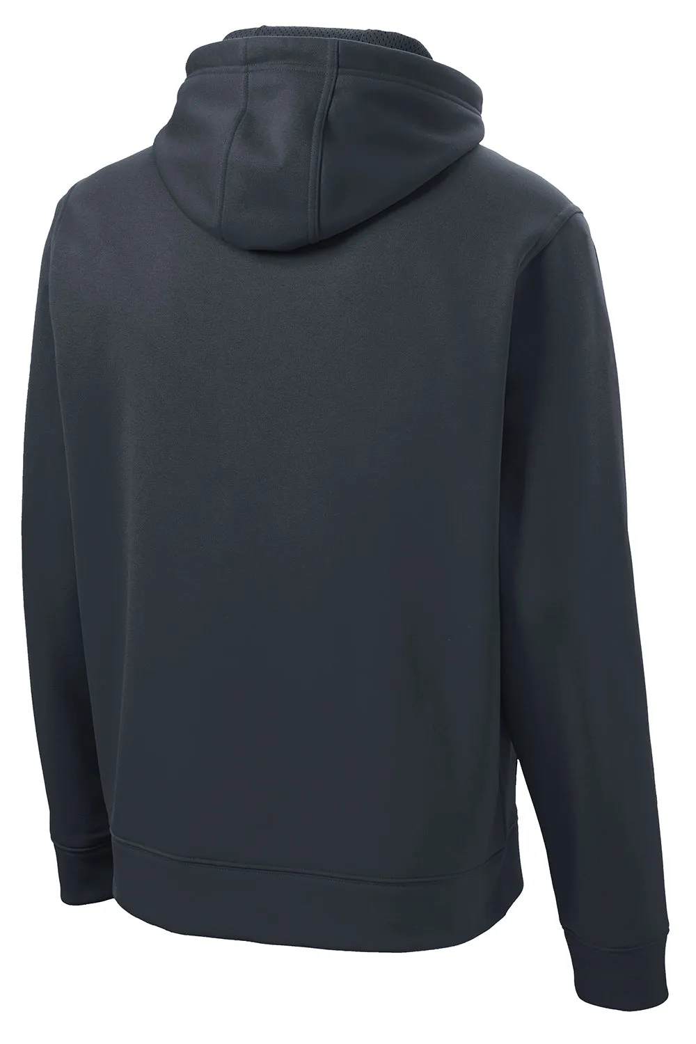 Sport-Tek Mens Repel Moisture Wicking Hooded Sweatshirt Hoodie w/ Pouch Pocket - Graphite Grey