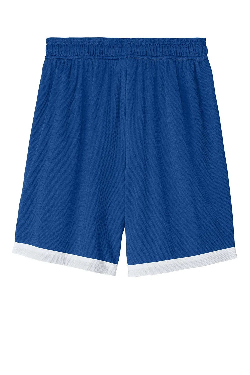 Sport-Tek Mens Rival Moisture Wicking Basketball Shorts - True Royal Blue/White