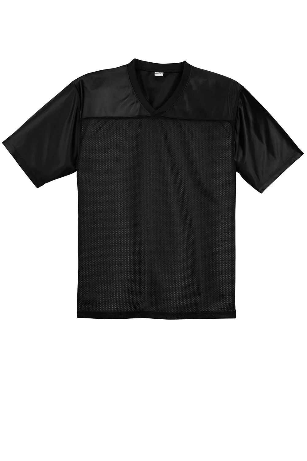 Sport-Tek Mens Short Sleeve V-Neck T-Shirt - Black