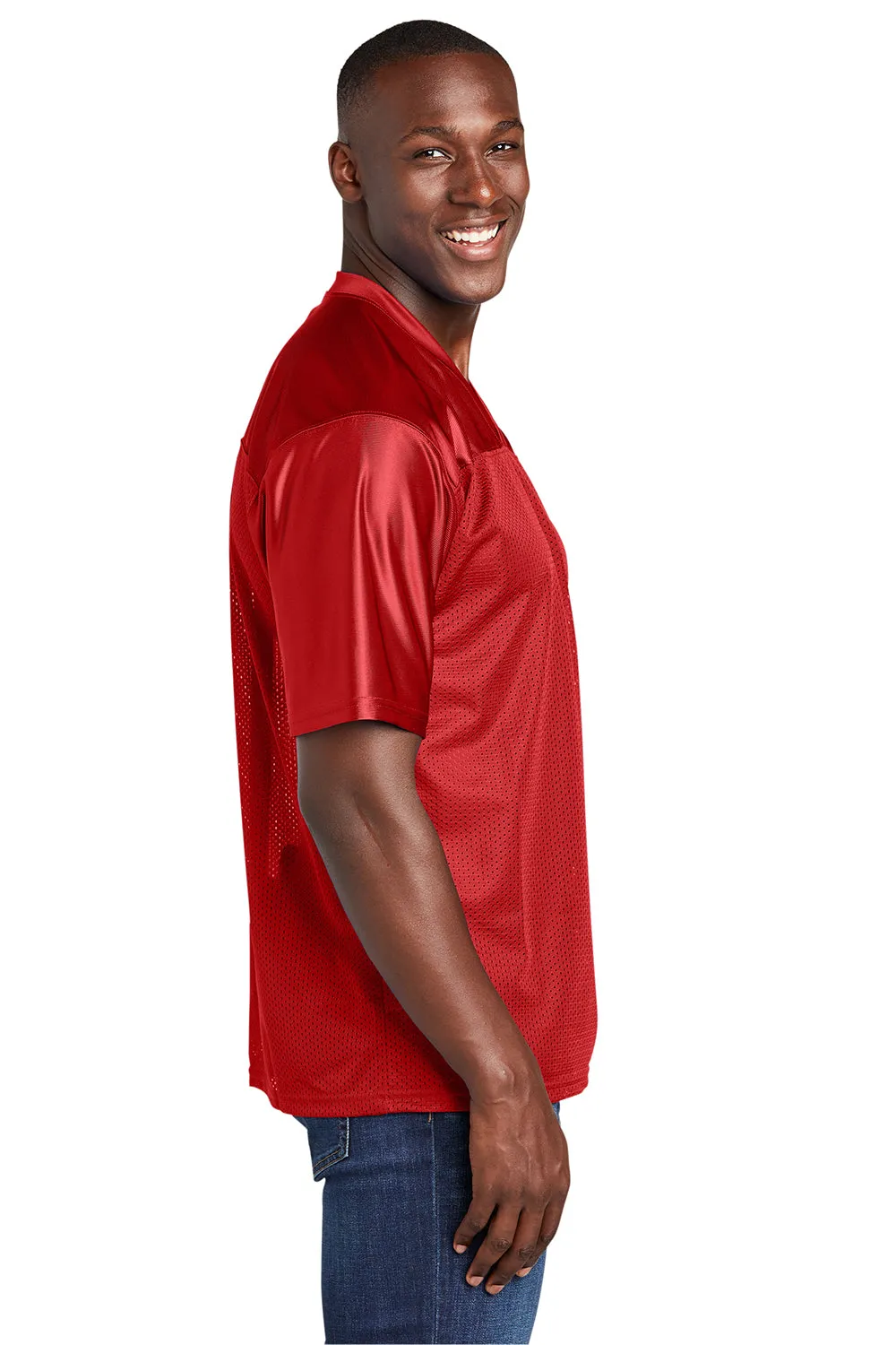 Sport-Tek Mens Short Sleeve V-Neck T-Shirt - True Red