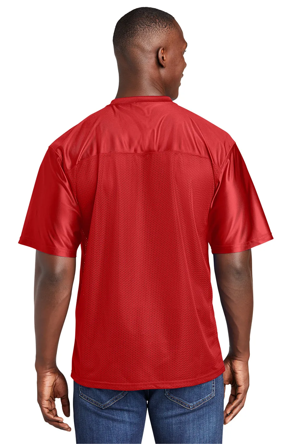 Sport-Tek Mens Short Sleeve V-Neck T-Shirt - True Red