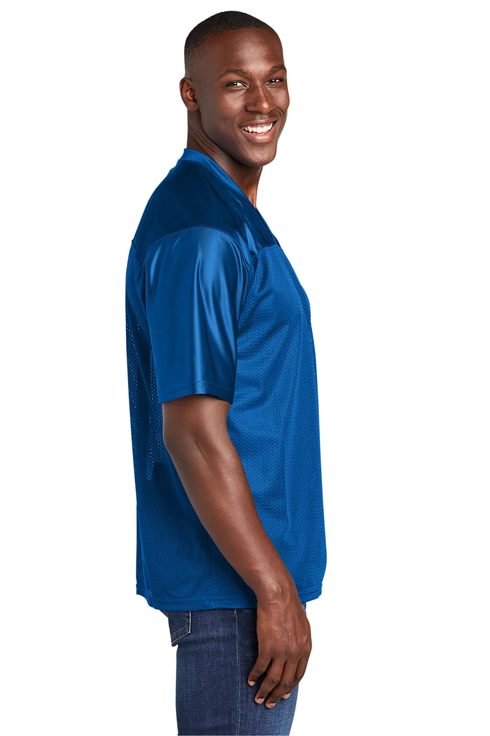 Sport-Tek Mens Short Sleeve V-Neck T-Shirt - True Royal Blue
