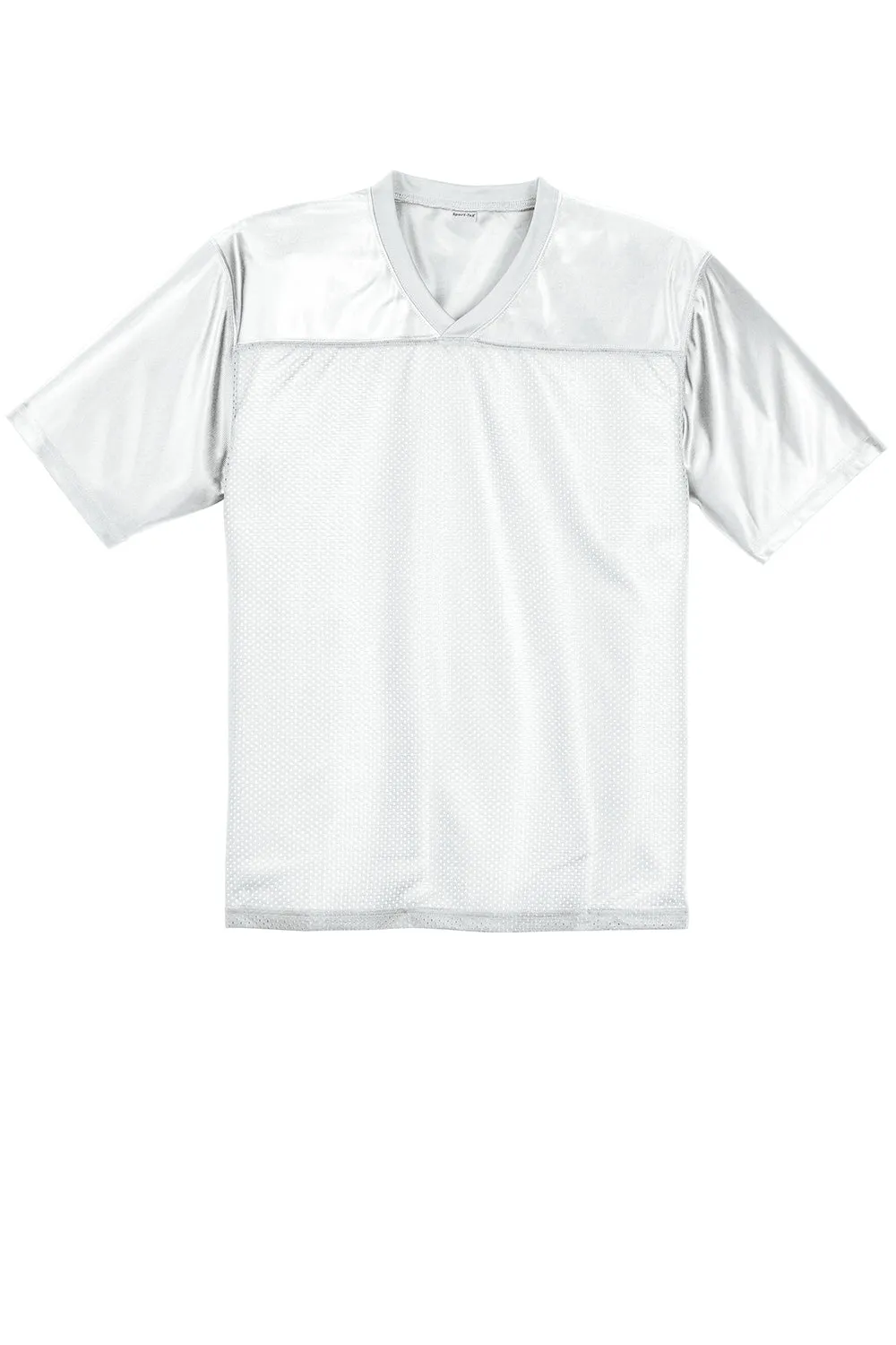 Sport-Tek Mens Short Sleeve V-Neck T-Shirt - White