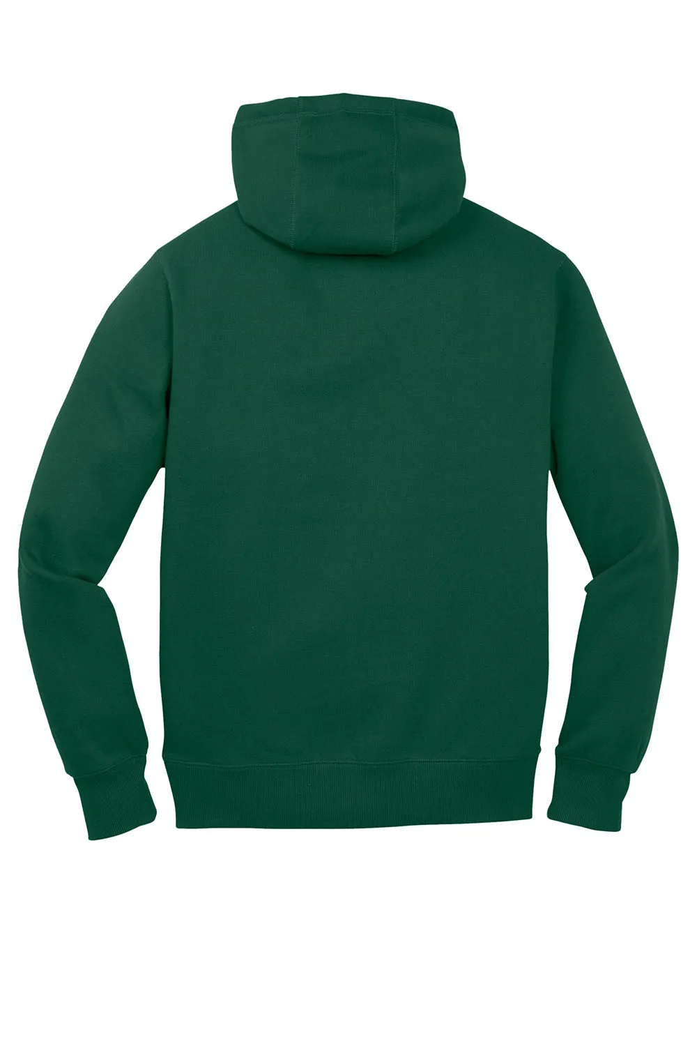 Sport-Tek Mens Shrink Resistant Fleece Hooded Sweatshirt Hoodie w/ Pouch Pocket - Forest Green