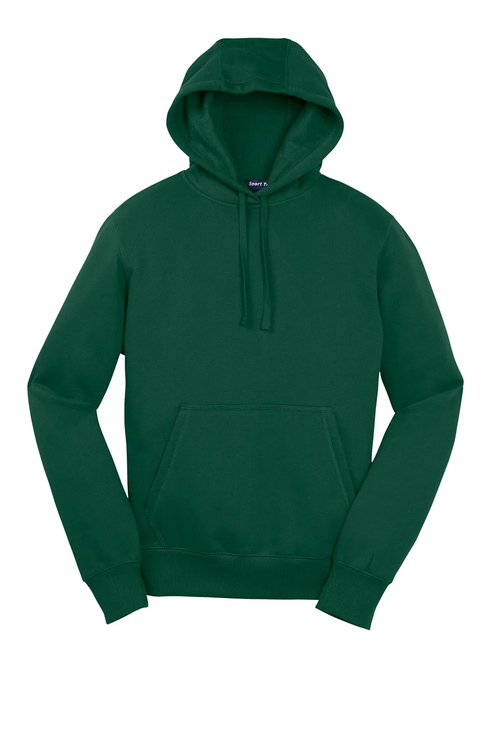Sport-Tek Mens Shrink Resistant Fleece Hooded Sweatshirt Hoodie w/ Pouch Pocket - Forest Green