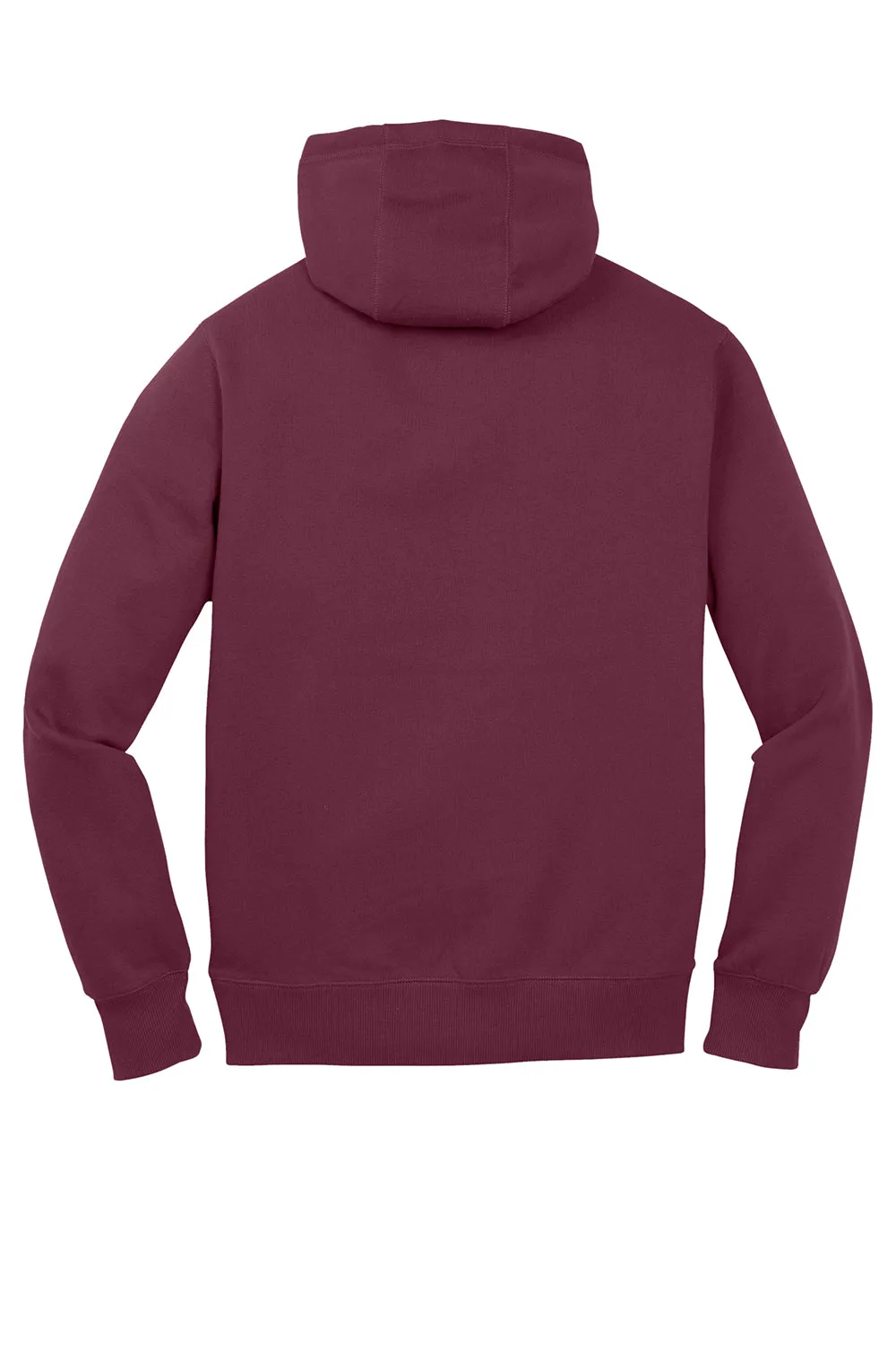 Sport-Tek Mens Shrink Resistant Fleece Hooded Sweatshirt Hoodie w/ Pouch Pocket - Maroon