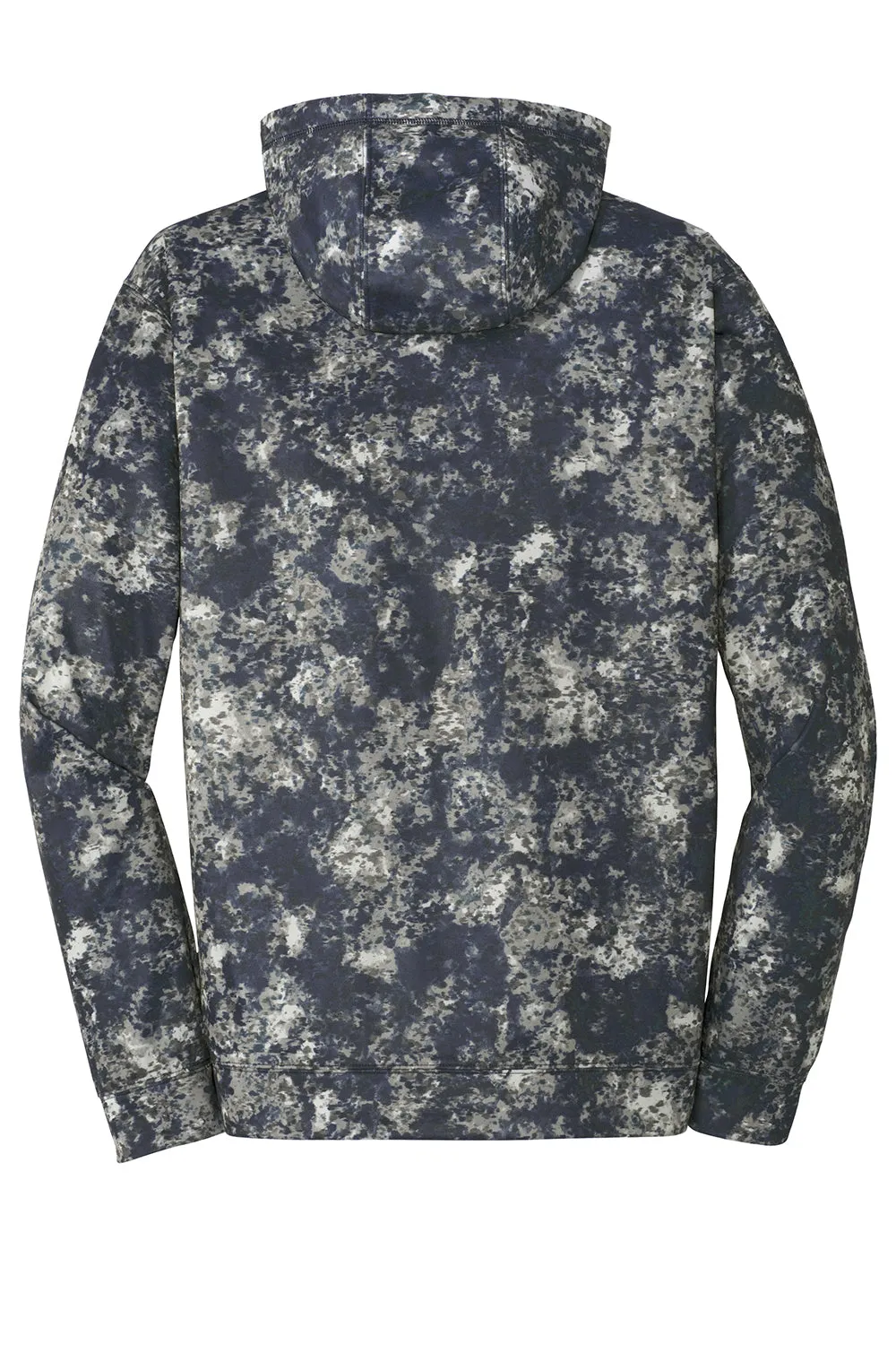 Sport-Tek Mens Sport-Wick Mineral Freeze Moisture Wicking Fleece Hooded Sweatshirt Hoodie w/ Pouch Pocket - True Navy Blue