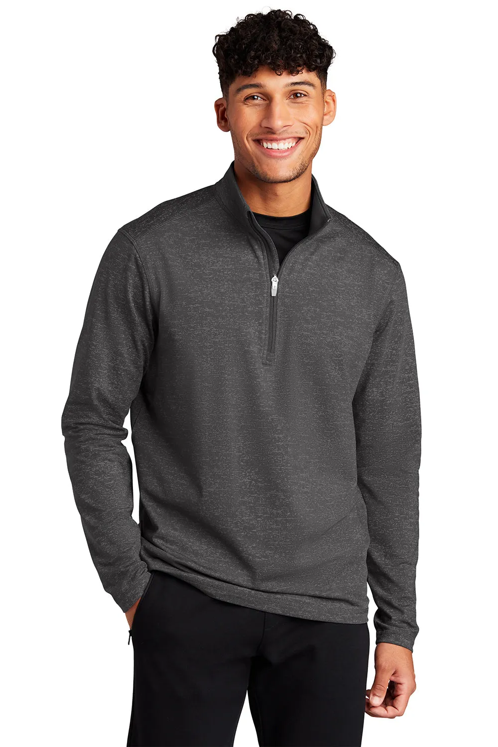 Sport-Tek Mens Sport-Wick Moisture Wicking 1/4 Zip Sweatshirt - Charcoal Grey - Closeout
