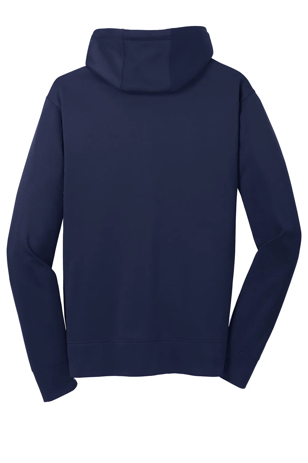 Sport-Tek Mens Sport-Wick Moisture Wicking Fleece Full Zip Hooded Sweatshirt Hoodie w/ Pouch Pocket - Navy Blue