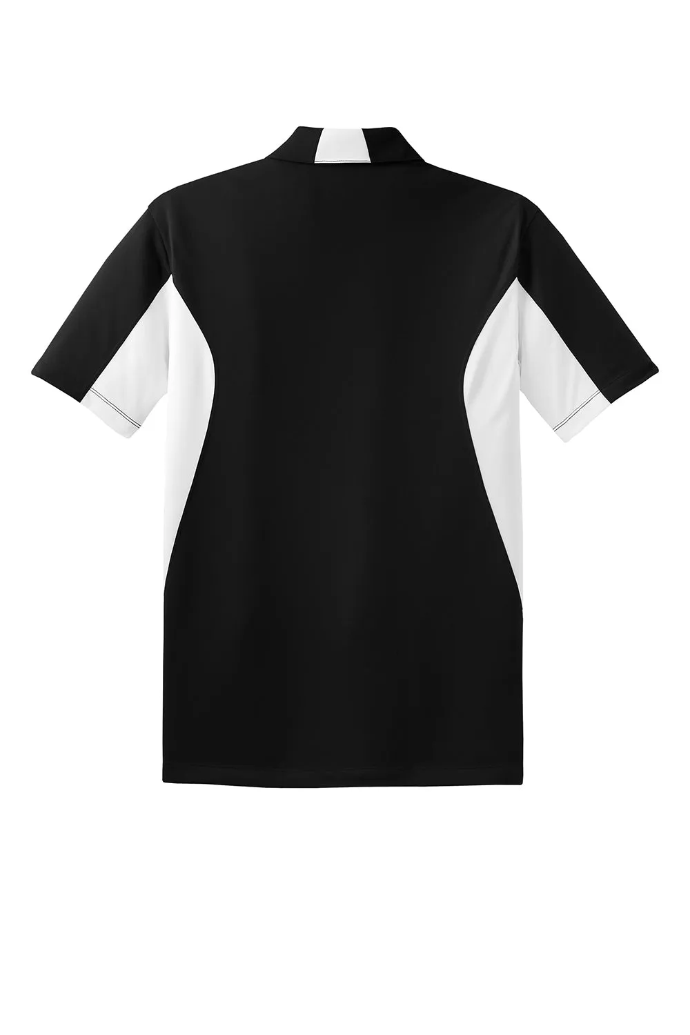 Sport-Tek Mens Sport-Wick Moisture Wicking Short Sleeve Polo Shirt - Black/White