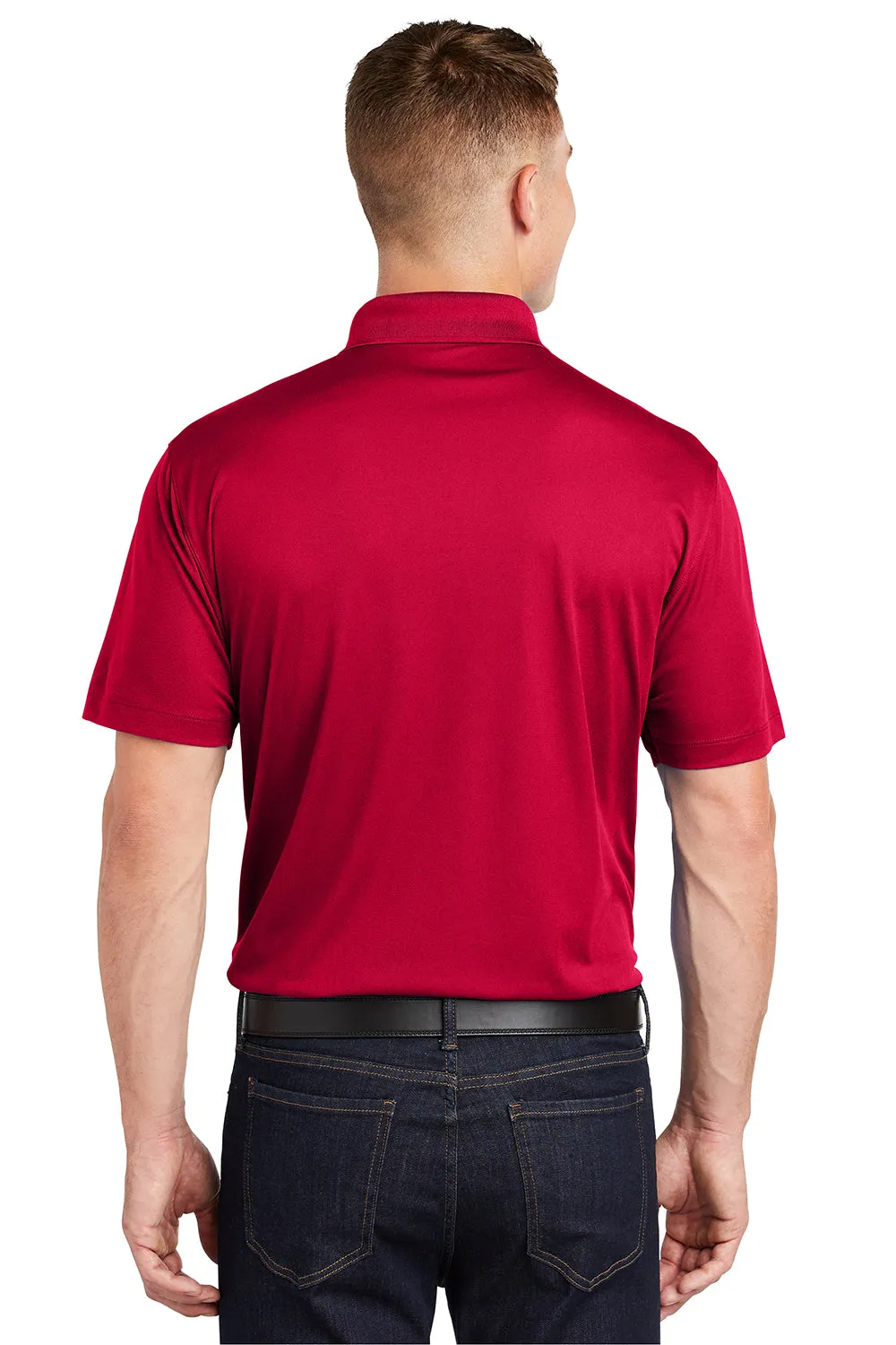 Sport-Tek Mens Sport-Wick Moisture Wicking Short Sleeve Polo Shirt - Deep Red