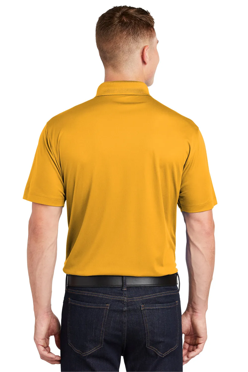 Sport-Tek Mens Sport-Wick Moisture Wicking Short Sleeve Polo Shirt - Gold