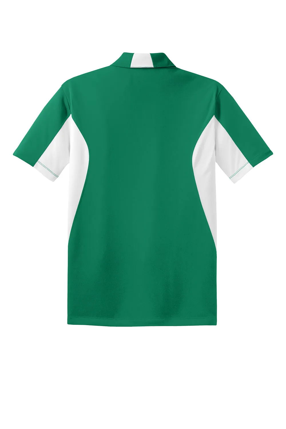 Sport-Tek Mens Sport-Wick Moisture Wicking Short Sleeve Polo Shirt - Kelly Green/White