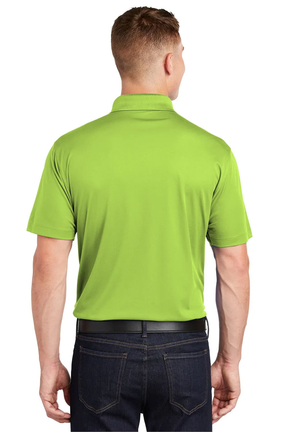 Sport-Tek Mens Sport-Wick Moisture Wicking Short Sleeve Polo Shirt - Lime Shock Green