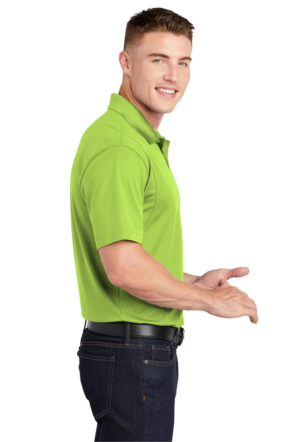 Sport-Tek Mens Sport-Wick Moisture Wicking Short Sleeve Polo Shirt - Lime Shock Green