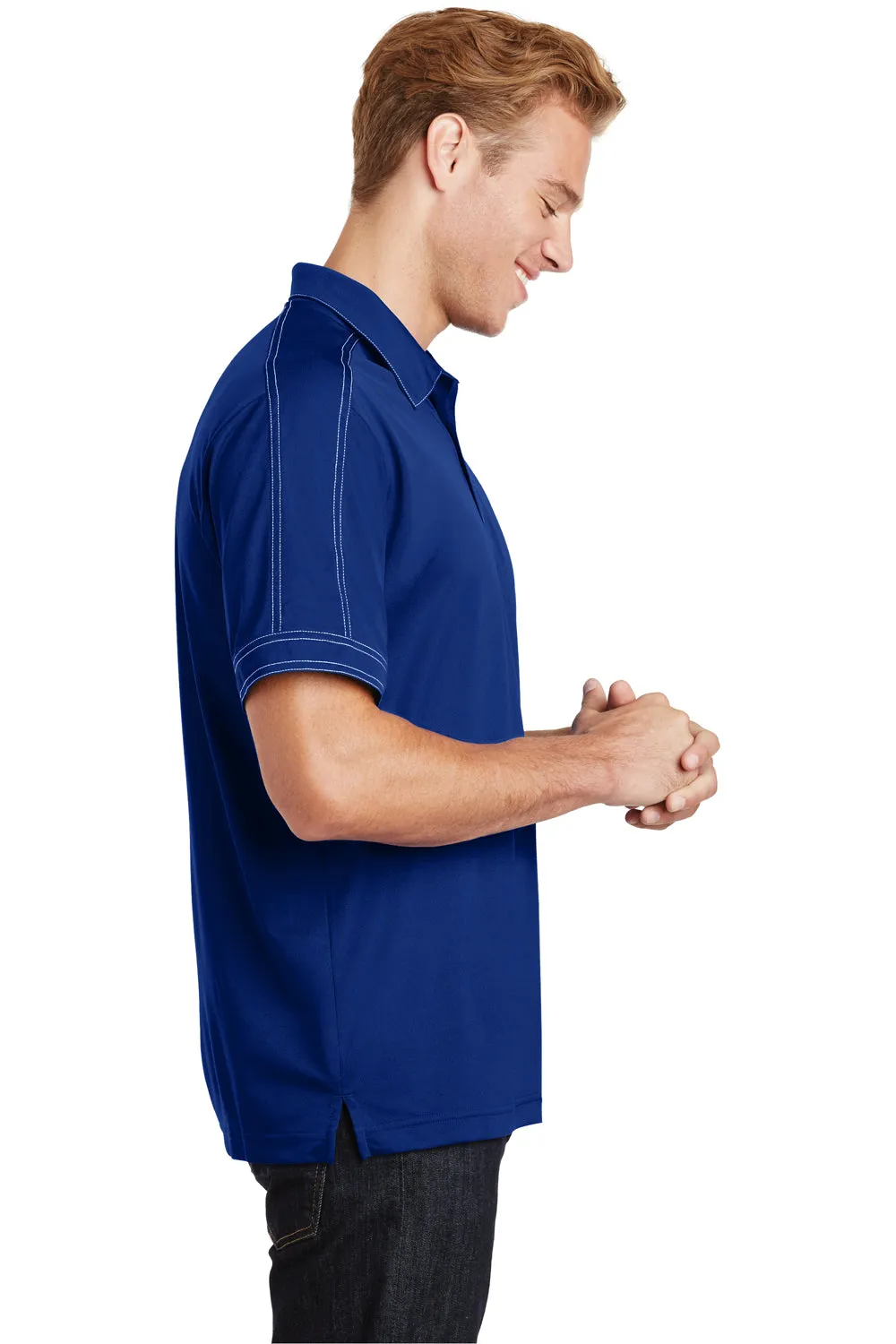 Sport-Tek Mens Sport-Wick Moisture Wicking Short Sleeve Polo Shirt - True Royal Blue - Closeout