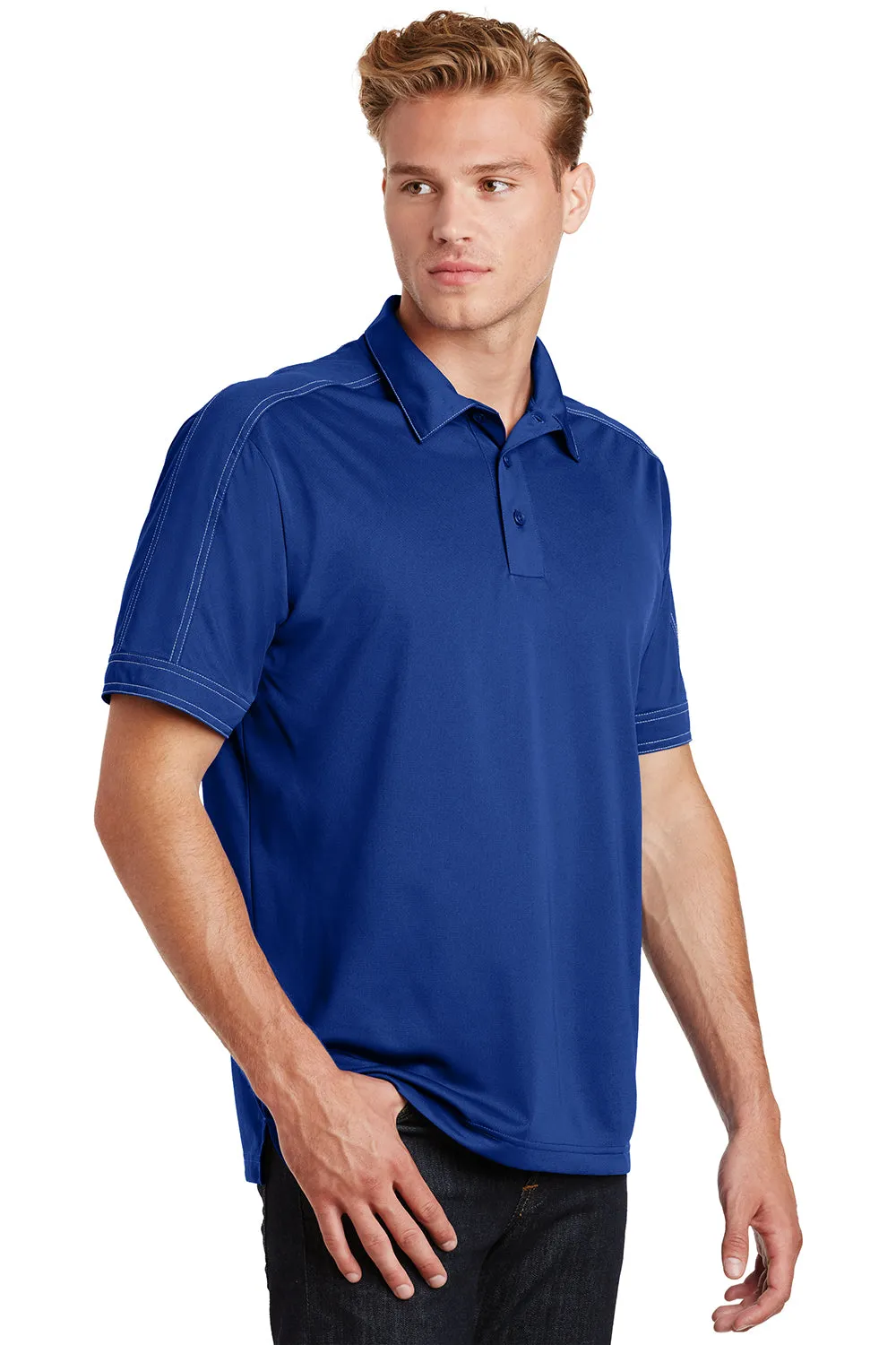 Sport-Tek Mens Sport-Wick Moisture Wicking Short Sleeve Polo Shirt - True Royal Blue - Closeout