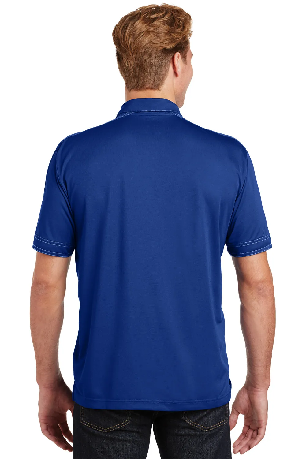 Sport-Tek Mens Sport-Wick Moisture Wicking Short Sleeve Polo Shirt - True Royal Blue - Closeout