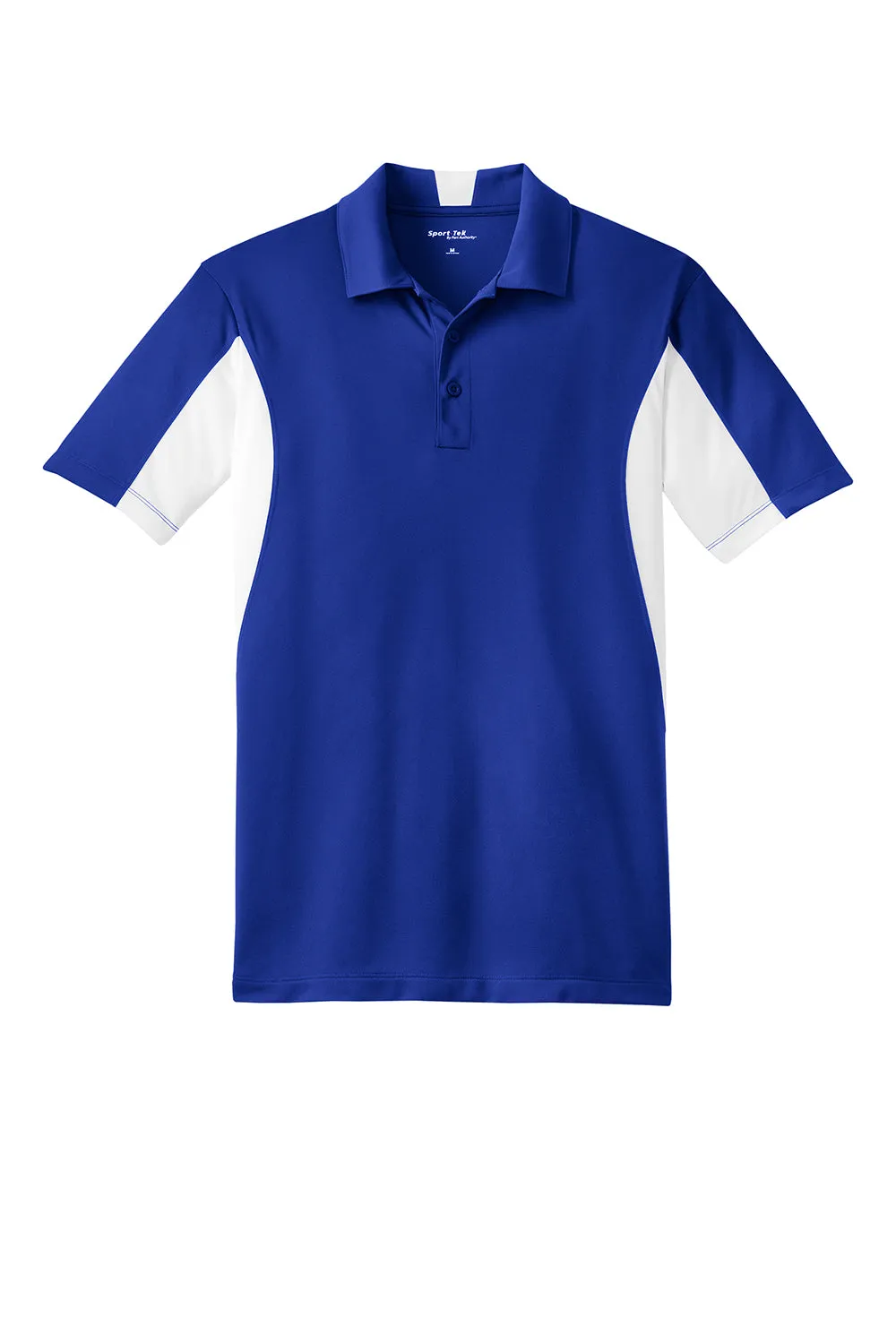 Sport-Tek Mens Sport-Wick Moisture Wicking Short Sleeve Polo Shirt - True Royal Blue/White