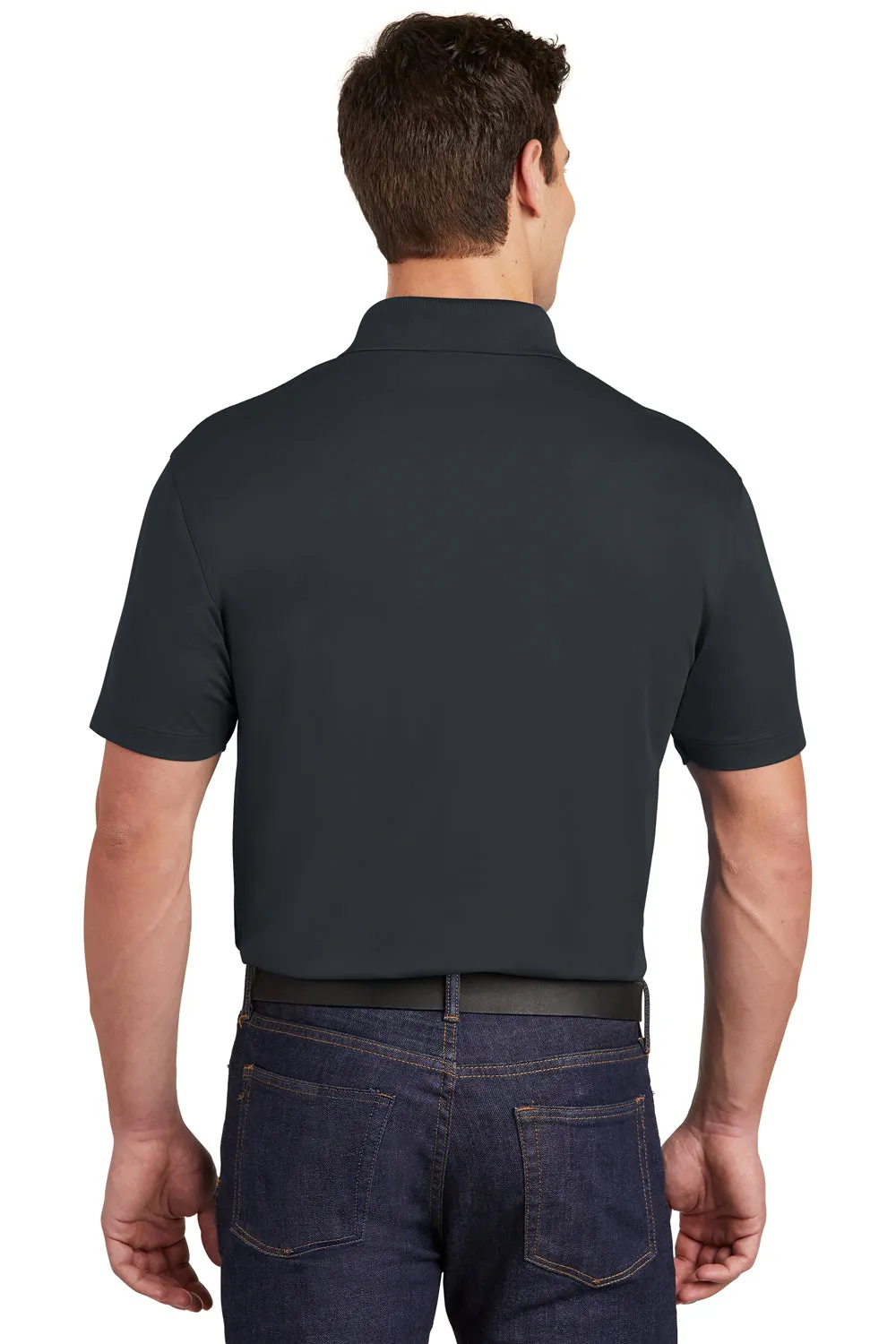 Sport-Tek Mens Sport-Wick Moisture Wicking Short Sleeve Polo Shirt w/ Pocket - Iron Grey