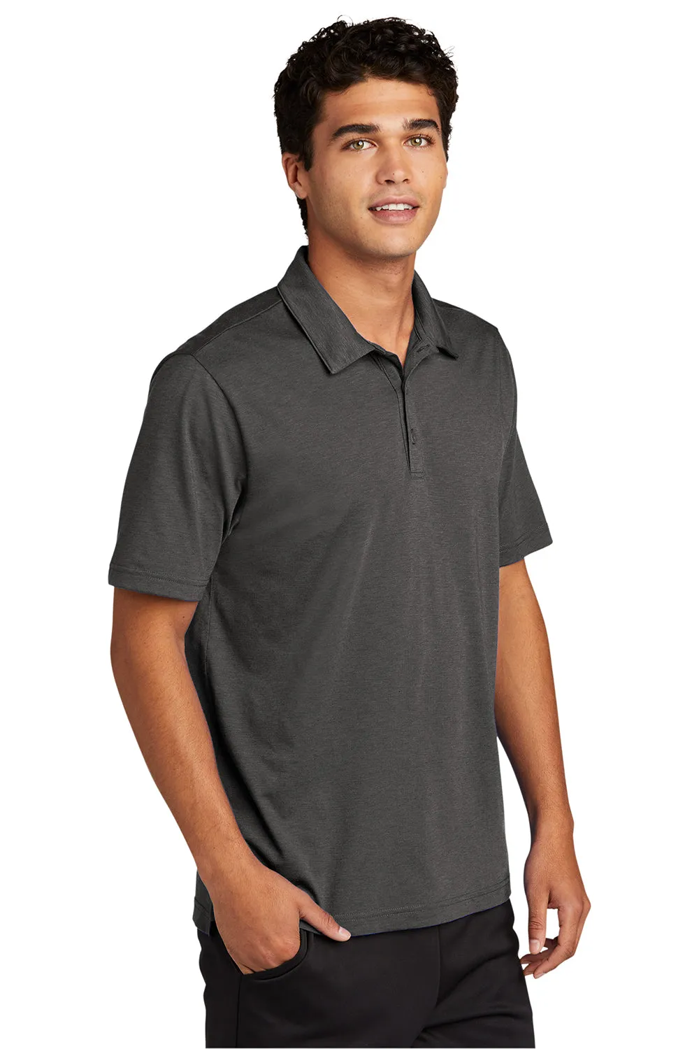 Sport-Tek Mens Strive Moisture Wicking Short Sleeve Polo Shirt - Graphite Grey
