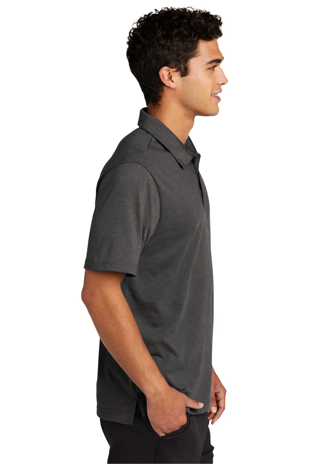 Sport-Tek Mens Strive Moisture Wicking Short Sleeve Polo Shirt - Graphite Grey