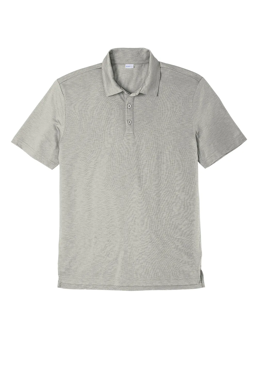 Sport-Tek Mens Strive Moisture Wicking Short Sleeve Polo Shirt - Silver Grey