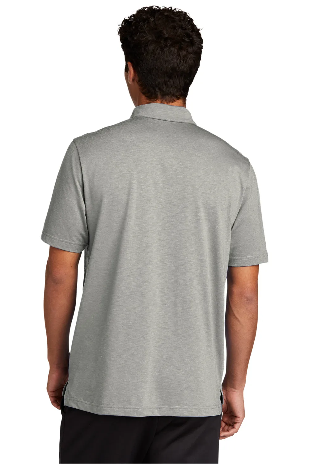 Sport-Tek Mens Strive Moisture Wicking Short Sleeve Polo Shirt - Silver Grey