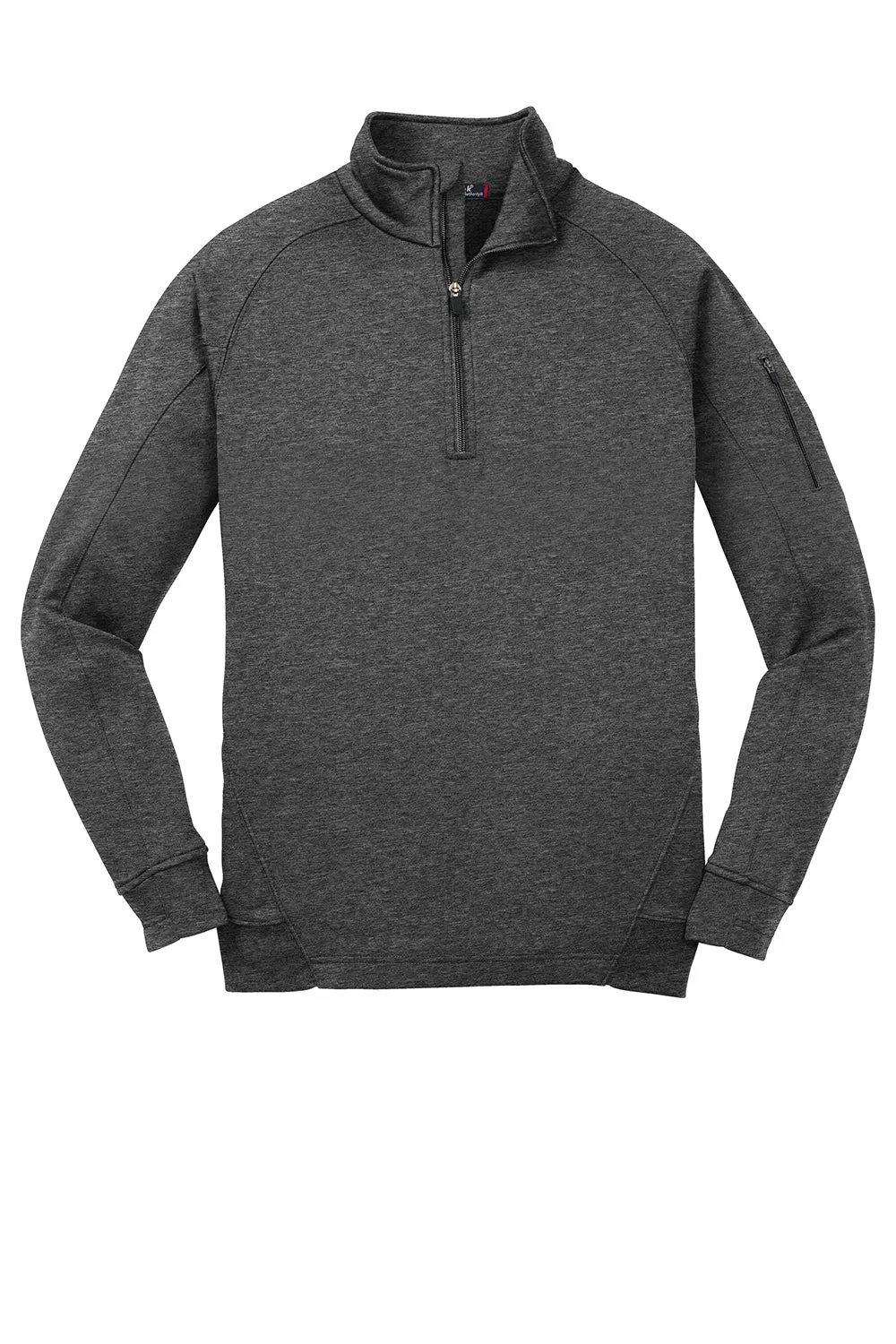 Sport-Tek Mens Tech Moisture Wicking Fleece 1/4 Zip Sweatshirt w/ Pocket - Heather Graphite Grey