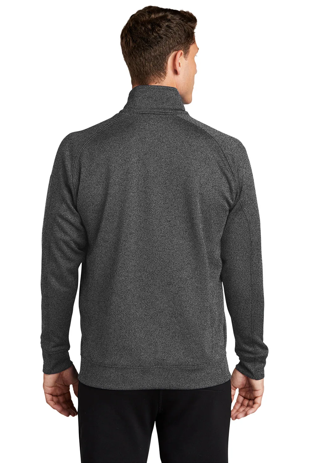 Sport-Tek Mens Tech Moisture Wicking Fleece 1/4 Zip Sweatshirt w/ Pocket - Heather Graphite Grey