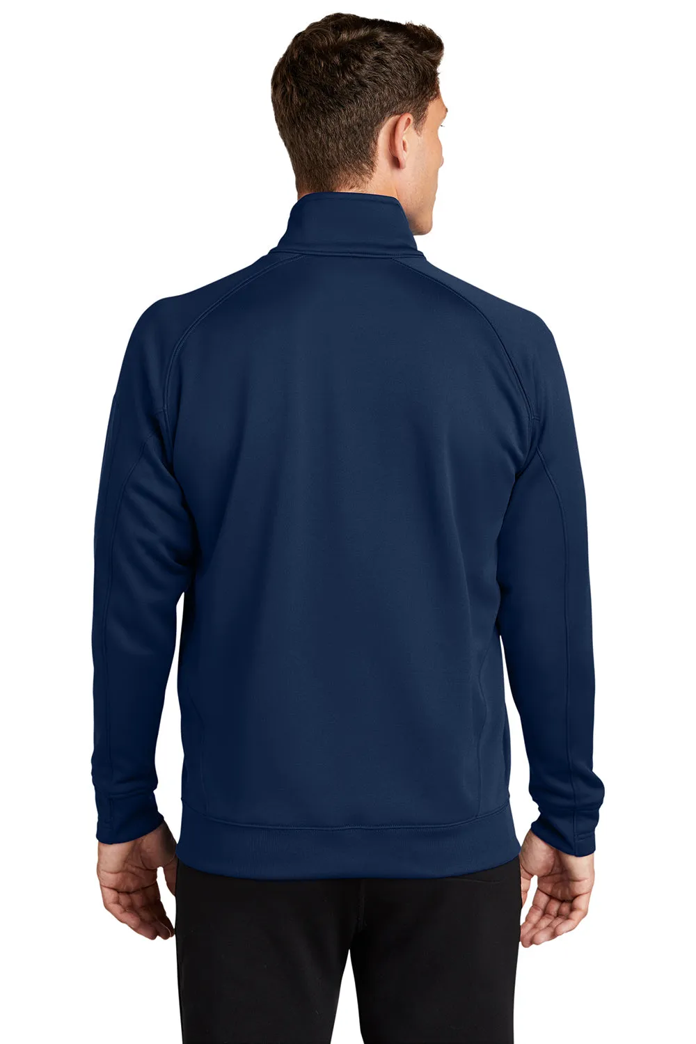 Sport-Tek Mens Tech Moisture Wicking Fleece 1/4 Zip Sweatshirt w/ Pocket - True Navy Blue