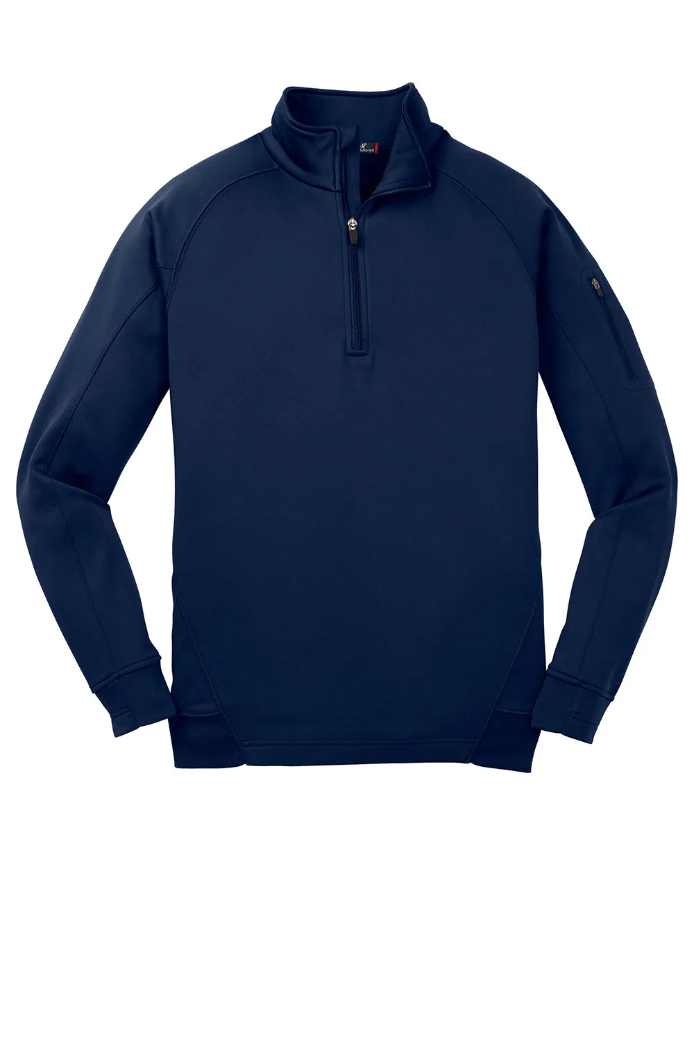 Sport-Tek Mens Tech Moisture Wicking Fleece 1/4 Zip Sweatshirt w/ Pocket - True Navy Blue