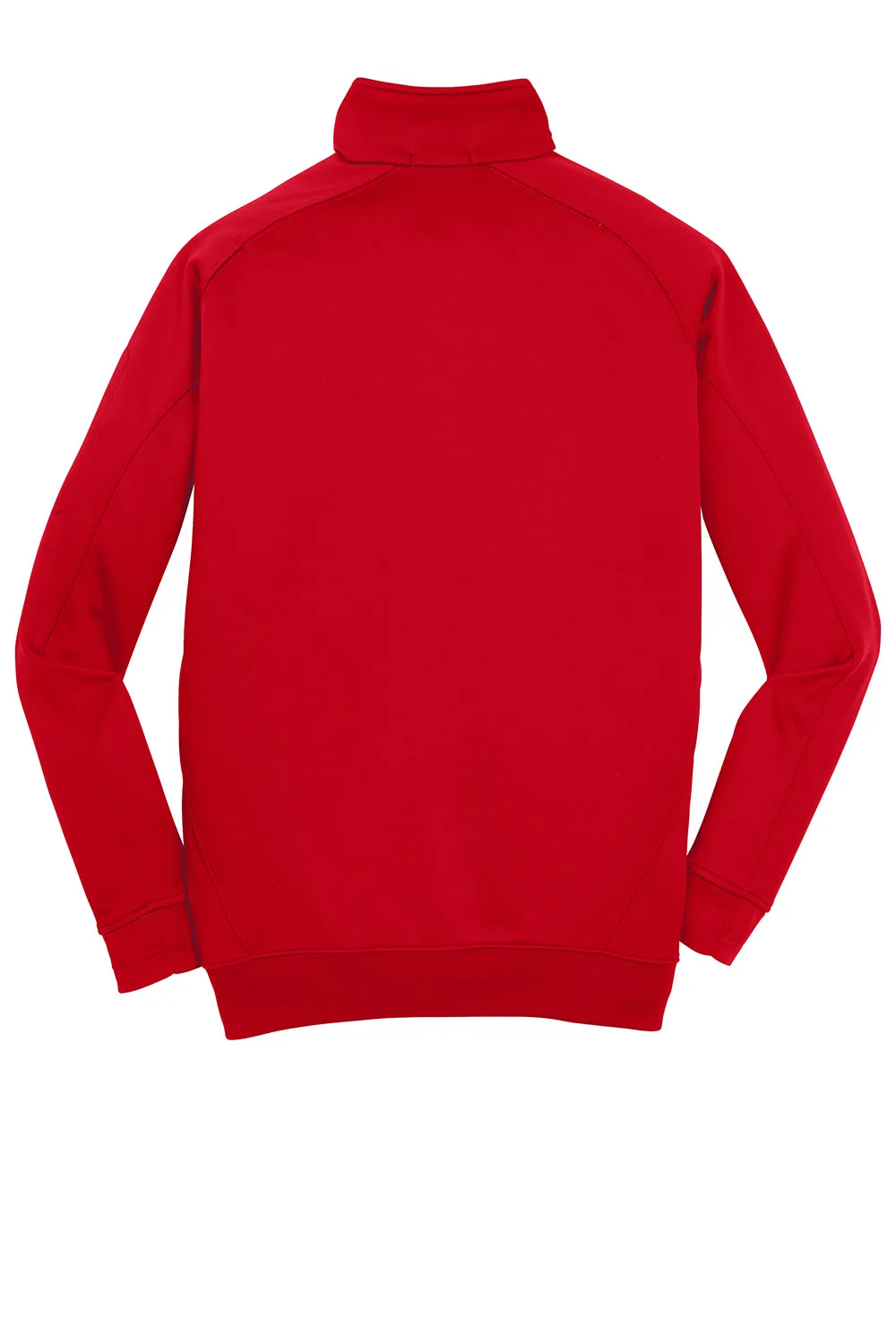 Sport-Tek Mens Tech Moisture Wicking Fleece 1/4 Zip Sweatshirt w/ Pocket - True Red