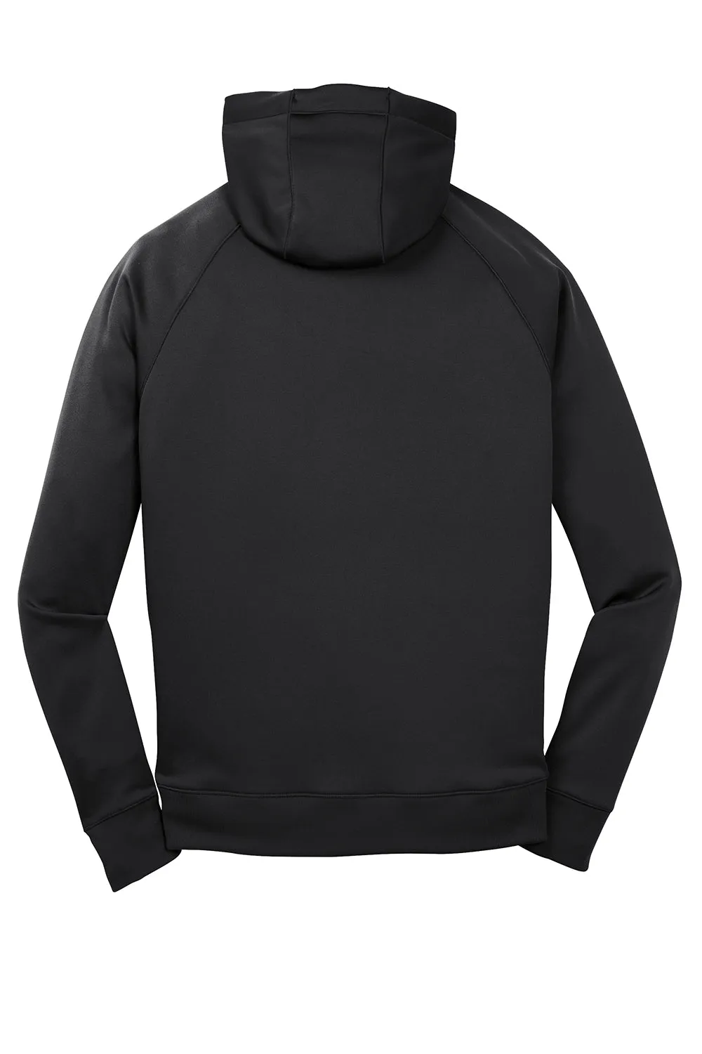 Sport-Tek Mens Tech Moisture Wicking Fleece Hooded Sweatshirt Hoodie w/ Pouch Pocket - Black