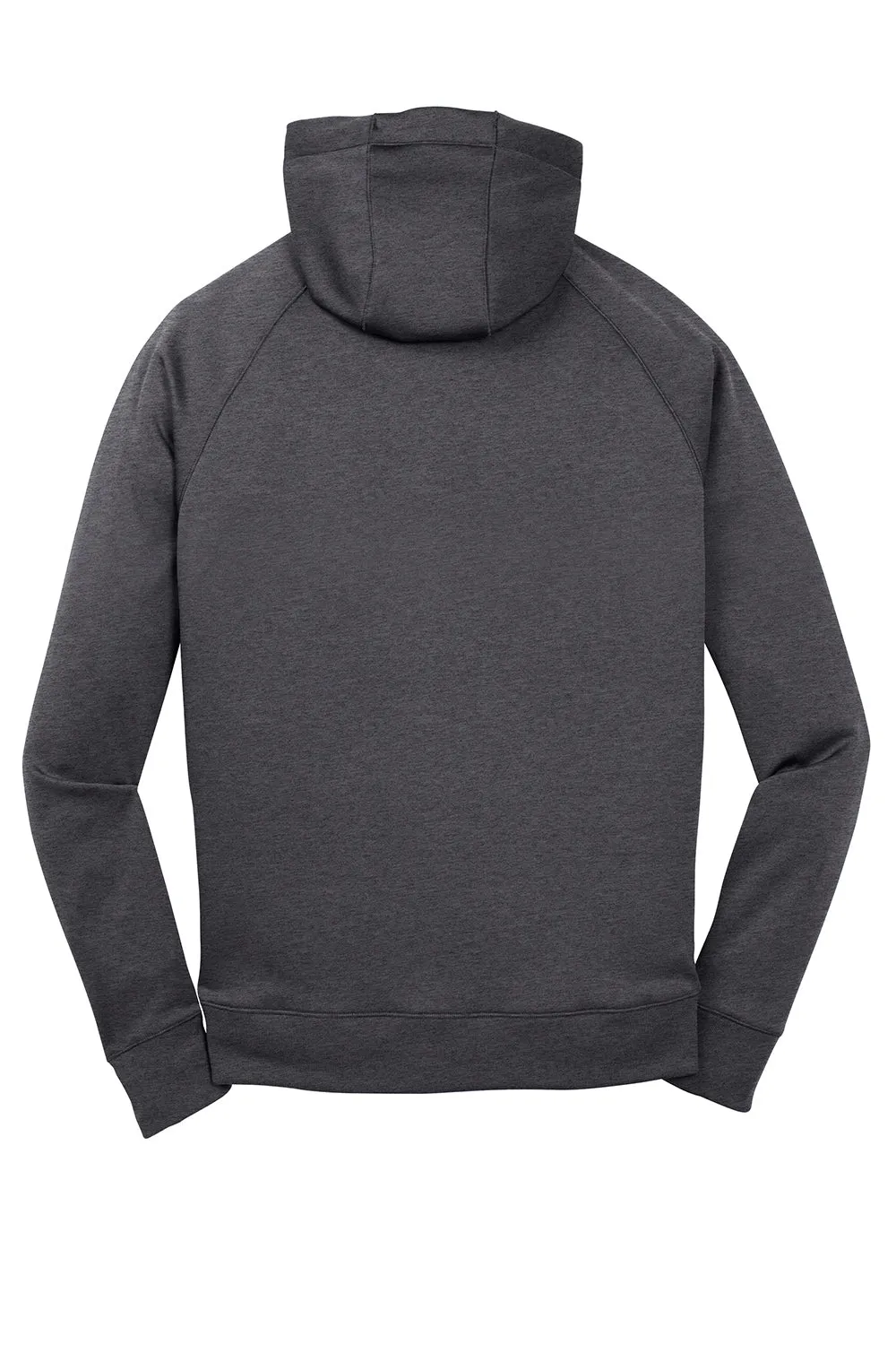 Sport-Tek Mens Tech Moisture Wicking Fleece Hooded Sweatshirt Hoodie w/ Pouch Pocket - Heather Graphite Grey