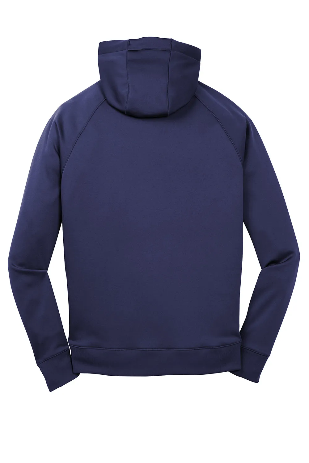 Sport-Tek Mens Tech Moisture Wicking Fleece Hooded Sweatshirt Hoodie w/ Pouch Pocket - True Navy Blue