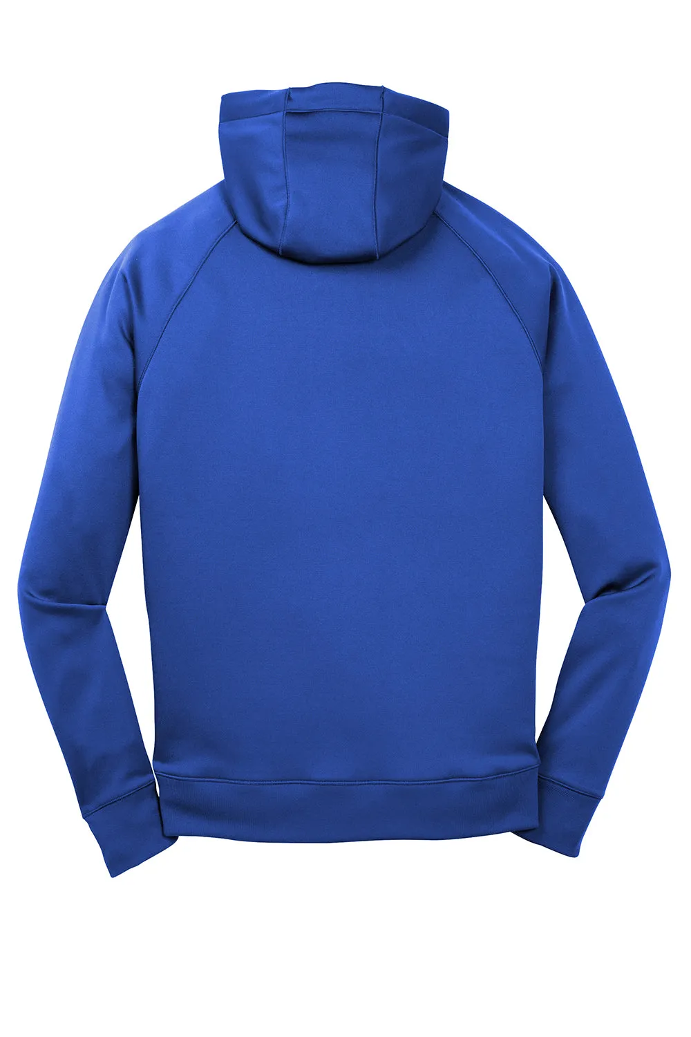 Sport-Tek Mens Tech Moisture Wicking Fleece Hooded Sweatshirt Hoodie w/ Pouch Pocket - True Royal Blue