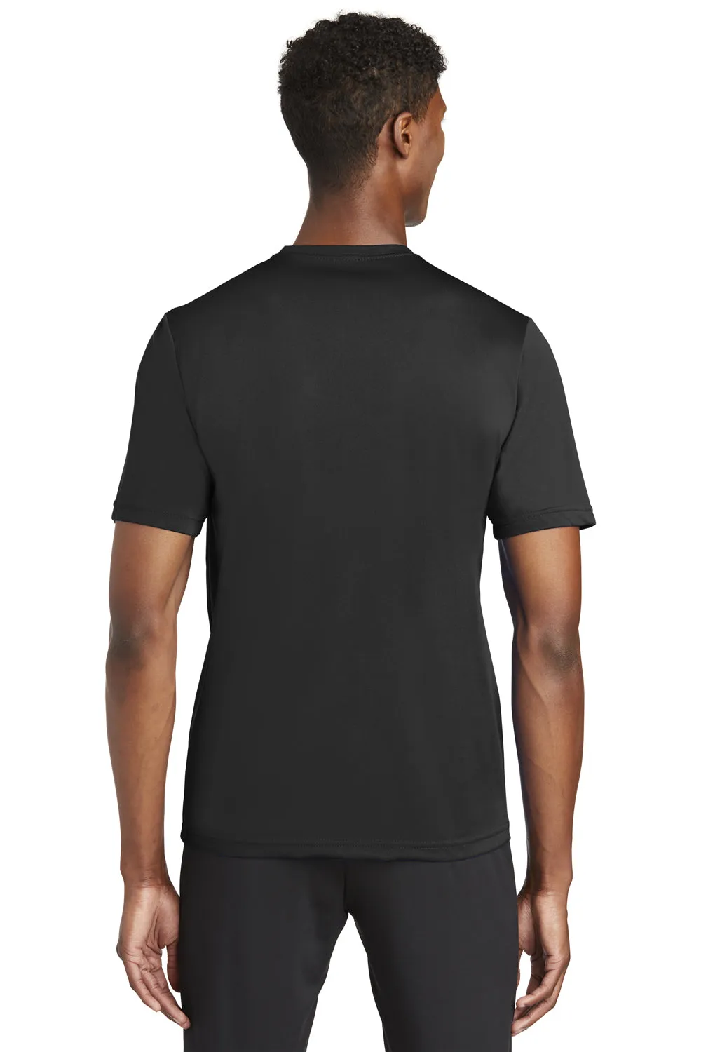 Sport-Tek Mens Tough Moisture Wicking Short Sleeve Crewneck T-Shirt - Black