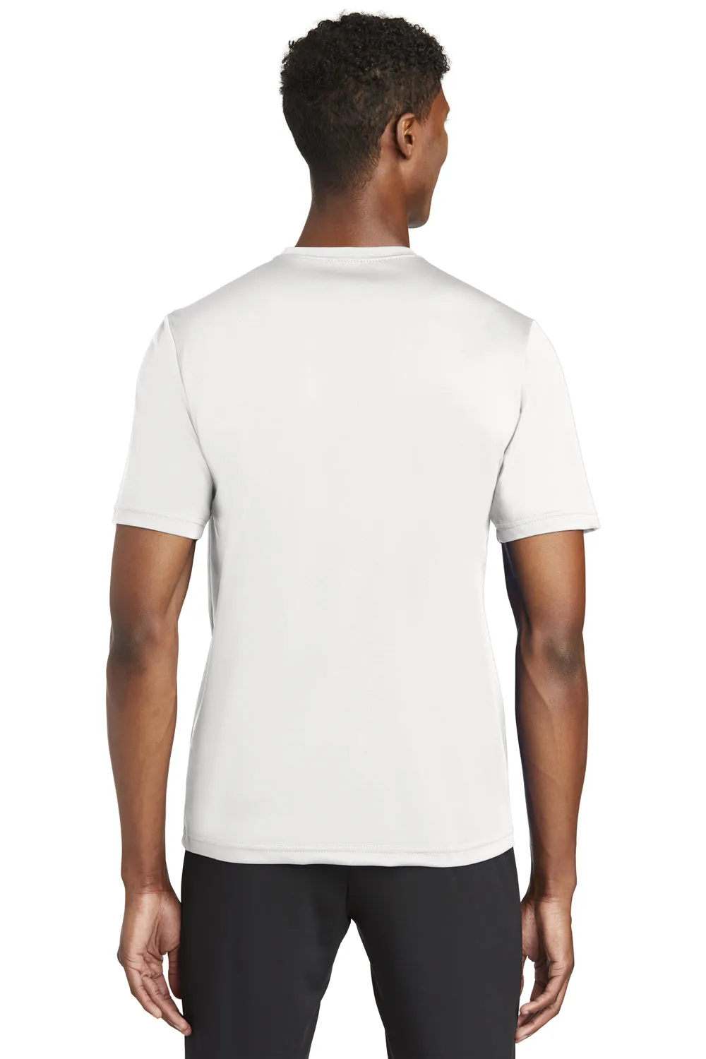 Sport-Tek Mens Tough Moisture Wicking Short Sleeve Crewneck T-Shirt - White