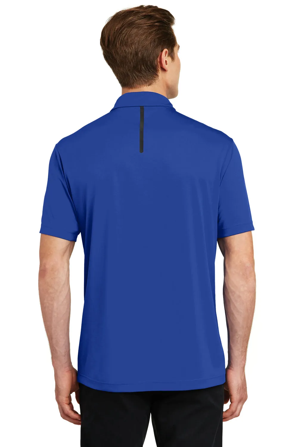 Sport-Tek Mens Tough Moisture Wicking Short Sleeve Polo Shirt - True Royal Blue/Black - Closeout