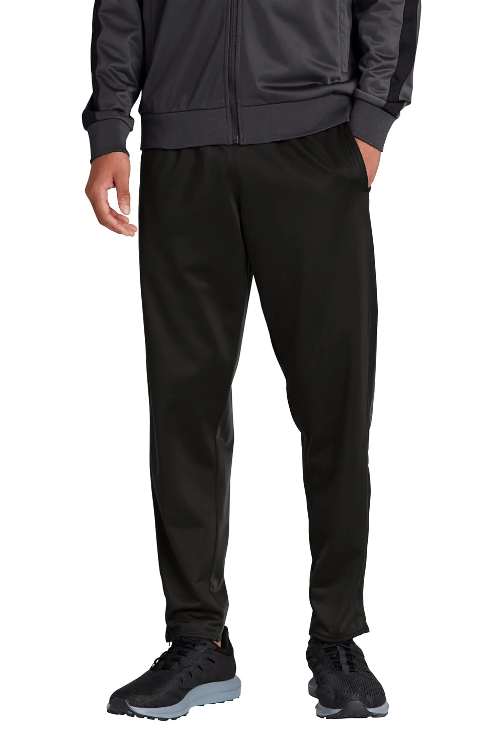 Sport-Tek Mens Tricot Track Pants w/ Pockets - Black