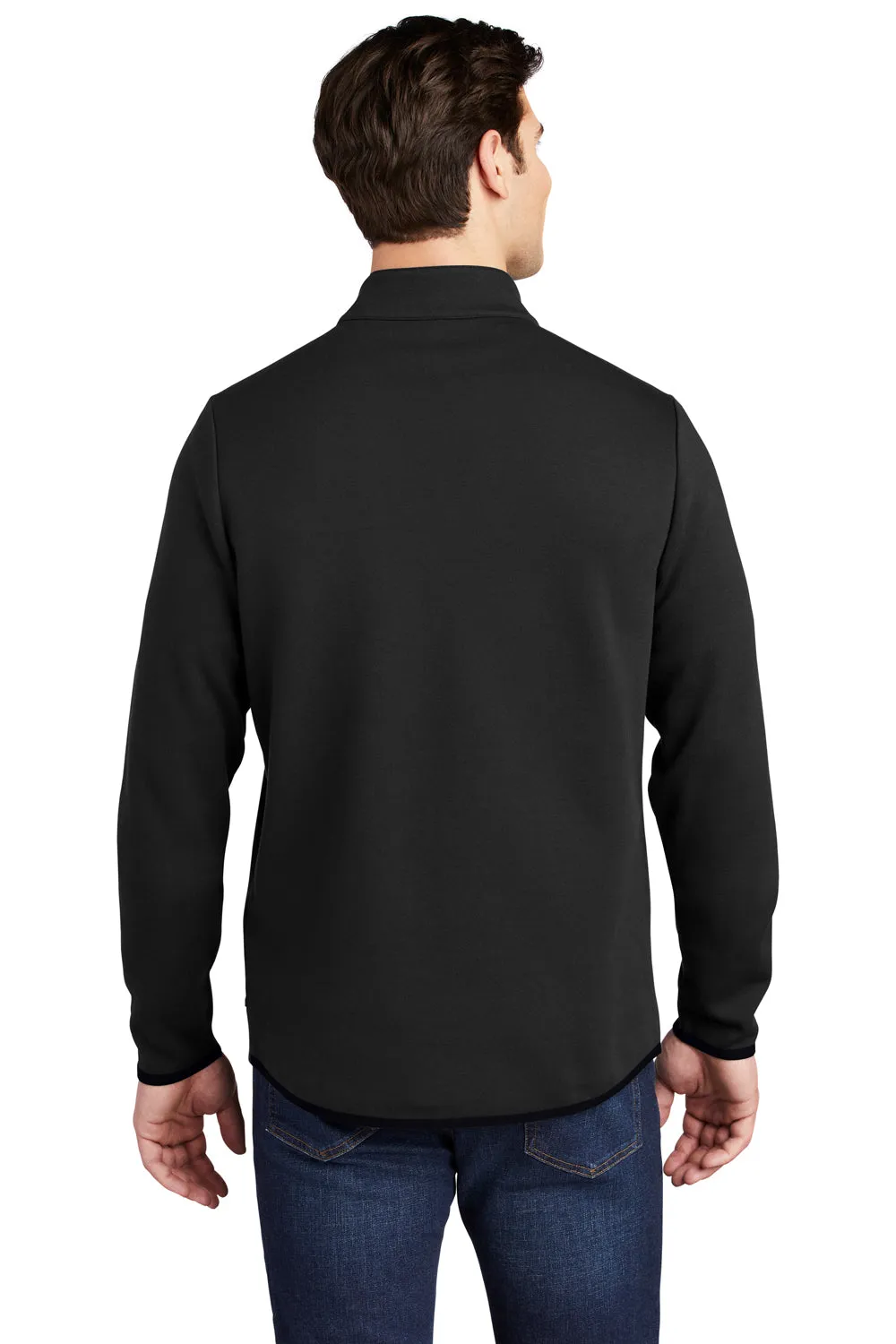 Sport-Tek Mens Triumph Fleece 1/4 Zip Sweatshirt w/ Pouch Pocket - Black