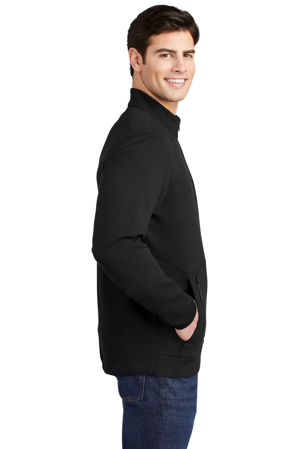 Sport-Tek Mens Triumph Fleece 1/4 Zip Sweatshirt w/ Pouch Pocket - Black