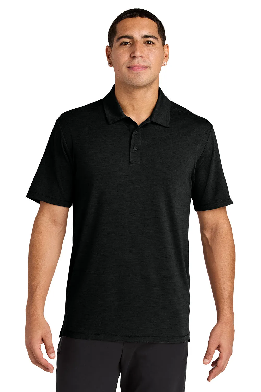 Sport-Tek Mens Versa Moisture Wicking Short Sleeve Polo Shirt - Black